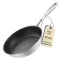 SILBERTHAL Bratpfanne Pfanne Induktion Edelstahl PTFE Antihaft Silber 24 cm241