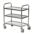 Kongamek Edelstahl-Etagenwagen 100 kg, 3 Etagen, 910 x 590 x 940 mm L/B/H Tischwagen Rollwagen
