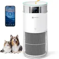 Amicura P2 Luftreiniger mit H13 HEPA Filter, 92% Tierhaare Entfernung, 99% Geruchsentfernung für Allergiker & Haustiere, Intelligent, App Steuerung, <32dB Nachtmodus, Sicher für Katzen, Weiß