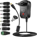 PChero 30W Universal AC/DC Adapter Schaltnetzteil mit 9pcs Adapter Tipps, enthält Mini & Micro USB Stecker, für 3V bis 12V Haushaltselektronik und LED-Streifen - 2000mA max