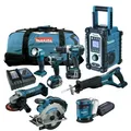 12tlg. MAKITA 18V Profi Akku Werkzeug Set +DBO180 RMJ Akku-Exzenterschleifer RFE