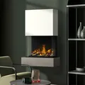 muenkel design Como [Elektrokamin Opti-myst]: Concrete (Betonoptik) - weiß