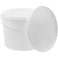 BENBOW Aufbewahrungssystem Eimer mit Deckel 30 20 10 5 3 1 0,5 L Weiß Lebensmittelecht Eimer, Polypropylen - Lebensmittelecht, Geschmacksneutral, Auslaufsicher, (1-tlg., PZH-, BRC- und DIN-ISO-zertifiziert), für Lebensmittel, Farben, Chemikalien weiß 10 ml | Ø 29 cm x 22 cm