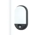 Oktaplex lighting LED Aussenlampe Oval mit Bewegungsmelder Lumi Motion IP54-10W 800Lm warmweiß 3000K - Aussenleuchte Ovalleuchte außen anthrazit