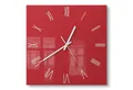 DEQORI Wanduhr 'Unifarben - Rot' (Glas Glasuhr modern Wand Uhr Design Küchenuhr)