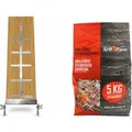 Grillfürst Flammlachs Starter Set Flammlachsbrett und Steakhouse Grillkohle 5Kg