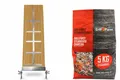 Grillfürst Grillplatte Flammlachsbrett u. Steakhouse Grillkohle 5kg (1x Flammbrett, 1x Grillkohle), Temperaturen bis zu 850 °C, Über 4 Stunden konstante Brenndauer
