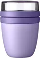 Mepal - Lunchpot Ellipse - Praktischer Joghurtbecher & Müslibecher - Unterteilung für Joghurt & Müsli - Geeignet für Gefrierschrank, Mikrowelle & Spülmaschine - 500 ml + 200 ml - Vivid Lilac