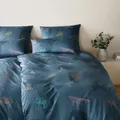 elegante Mako-Satin-Bettwäsche-Garnitur Explorer Farbe Ozeanblau Größe 155x220+40x80