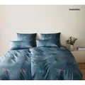 Elegante Mako-Satin Bettwäsche Explorer - 155x220 cm + 40x80 cm	ozeanblau