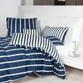 Janine Mako-Satin Bettwäsche modern classic Bettbezug einzeln 200x200 cm | nachtschattenblau - blau