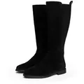 Tommy Hilfiger FLAG SUEDE LONG BOOT Stiefel, Langschaftstiefel, Reißverschlussstiefel mit Logoflaggen-Detail schwarz 37 EU