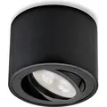 LED Aufbauspot schwarz rund warmweiß 5 Watt dimmbar warmweiß