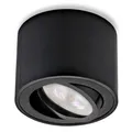 Sweet Led Aufbaustrahler dimmbar schwarz flach Aufbauspots aus Aluminium Deckenspots wechselbarem 5W Modul Aufbauleuchte schwenkbar Deckenleuchte rund Aufputz Strahler warmweiß 230V
