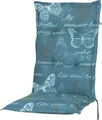 Auflage Hochlehner Bali 2388 blau/petrol Schmetterlinge 120x49x8 cm KETTtex