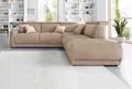 DOMO collection Ecksofa Ava, moderne Sitzheftung mit toller Doppelnaht, komfortabel, L-Form, mit Ottomane, inkl. Federkern, wahlweise mit Kopfteilverstellungen
