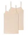 Schiesser Damen Spaghetti-Top | Organic Cotton | 2er Pack | 174388 (44, Sand)