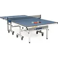 Dione Tischtennisplatte School Sport 600 kompakt Indoor Blau TT-Platte rollbarer und klappbar Tischtennistisch - Vormontiert - 95KG - Weiß