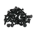 KIMISS 50Stücke Befestigungsclips, Auto Stoßstange Kunststoff Niet Verschluss Retainer Trim Push Pin Clip Schwarz