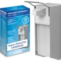 1x ARNOMED Desinfektionsspender Aluminium, Seifenspender für 1000ml, kurzer Armhebel, Seifenspender zur Wandbefestigung, Eurospender für Desinfektionsmittel, Soap Dispenser, Desinfektionsmittelspender
