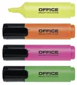 OFFICER PRODUCTS Textmarker 4er Pack Farbe: Gelb, Oragne, Rosa, Grün/Highlighter Textliner Die Ungiftige Tinte, Keilspitze Leuchtfarben Hohe Qualität/Strichstärke 2-5mm, 17055314-99
