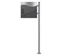 ML-DESIGN Standbriefkasten Wandbriefkasten Briefkasten Postkasten mit Zeitungsfach inkl. Standfuß, Briefkastenanlage mit Ständer Silber 120cm Mailbox mit Pfosten