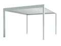 Teico Pergola inkl. LED Licht elektrisches Dach 3x3x2,7m Gartenpergola Pavillon, pulverbeschichtet, verstecktes Entwässerung, LED- Beleuchtungssystem