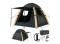 JUSKYS® Campingzelt EasyFlow M - Dunkelgrau/Khaki, aufblasbares Zelt mit Luftpumpe und Zubehör, inkl. LED-Lampe