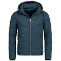 Indicode Steppjacke Herren Circus Herrenjacke Daunen-Optik mit abnehmbarer Kapuze blau M (46)