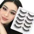 Damen Falsche Wimpern Natürlich Look 3D Wispy Weich Wiederverwendbar 5 Paar