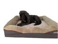 Emmi-pet Orthopädisches Hundebett, Ergonomisches Hundesofa für kleine Hunde – 68x51x15cm – waschbare und weiche Hundecouch – Rutschfest, langlebig & atmungsaktiv mit Nackenrolle – Körperform anpassend