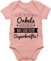Baby Body Junge Mädchen - Sprüche - Onkel Herz dahinschmelzen - 3/6 Monate - Babyrosa - babymode witzig spruch uncle bodys strampler mit lustigen sprüchen spruche patenonkel babybody babygeschenk