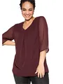Sheego Damen Große Größen Tunika im Lagenlook, mit Chiffon Businessmode elegant V-Ausschnitt -