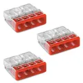 3x WAGO Steckklemme 4 fach rot 2273-204 Dosenklemmen Compact 4 Klemmstellen