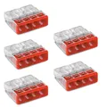 5x WAGO Steckklemme 4 fach rot 2273-204 Dosenklemmen Compact 4 Klemmstellen