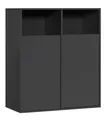 mokebo® Wäscheschrank in Anthrazit 'Der Wäschehüter', Wäschesortierer mit 2 Fächern, auch als Wäschekorb, Wäschesammler oder Wäschetruhe aus Holz, auch als 95x80x40 fürs Bad oder Schlafzimmer
