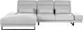 BELIANI 4-Sitzer Ecksofa Hellgrau Stoff L-Förmig mit Chaiselongue Rechtsseitig 3 Dekokissen Verstellbare Armlehnen Rückenlehne Sitztiefe Kopfstütze