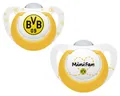 Borussia Dortmund Schnuller 2er Set - Minifan - BVB-Schnullerset 0-6 Monate