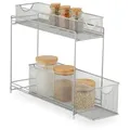 Relaxdays Metall Küchenschrank Organizer Weiß,Silber
