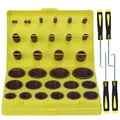 ZDBB 382 PCS 30 Größen SAE Viton O Ring Sortiment Kit für Luftfahrt Auto Motoren Zylinder Hydraulische Sanitär Verschiedene Industrie mit 4 Pcs Pick und Haken Set