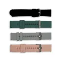 Kendox LifeTracker Ersatzarmbänder 4er-Set – Austauschbare Silikonarmbänder in Grau, Rosa, Grün & Schwarz – Zubehör LifeTracker Smartwatch