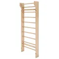 GORILLA SPORTS® Sprossenwand - 195 x 80 x 14 cm, bis 100 Kg Belastbar, mit 10 Sprossen, zur Wandmontage, aus Holz - Klettergerüst, Kletterwand, Fitness Turnwand, Schwedische Leiter