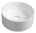 Sapho Waschtisch SANNA Gussmarmor-Waschbecken zum Aufsetzen, Rund 25cm, Weiß, Sapho-SA250