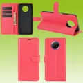 Für Xiaomi Redmi Note 9T 5G Handy Tasche Rot Etuis Kunst-Leder Cover Hülle Case