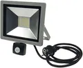 ChiliTec Außenstrahler 30 Watt mit Bewegungsmelder IP44 Wetterfest 2960 Lumen 4000K Wandhalter einstellbar mit 1,5m Kabel anschlussfertig Grau