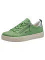 Tamaris Damen Wide Fit Damen Sneaker flach mit Reißverschluss Freizeit, Grün (Lt Green Nubuc), 39 EU