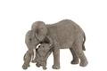 J-Line Dekoration Elefant Umarmung – Polyresin – Grau - H 20.5 cm