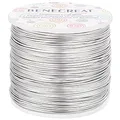 BENECREAT 1mm Aluminiumdraht 150m Lang(492 Füße) Eloxiert Schmuck Handwerk machen Friesen Floral farbigen Aluminium Craft Draht - Silber