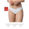 SNOCKS Tanga String Damen Unterhose (3-St., 3 Stück) mit Spitze, unsichtbar unter deiner Kleidung weiß XS