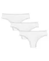 Snocks Tanga Damen mit Spitze aus Bio-Baumwolle 3er Pack - String Damen Klassisches Design - Angenehmes Tragegefühl ohne Einschneiden - Unsichtbare Unterwäsche - Weiß - XS